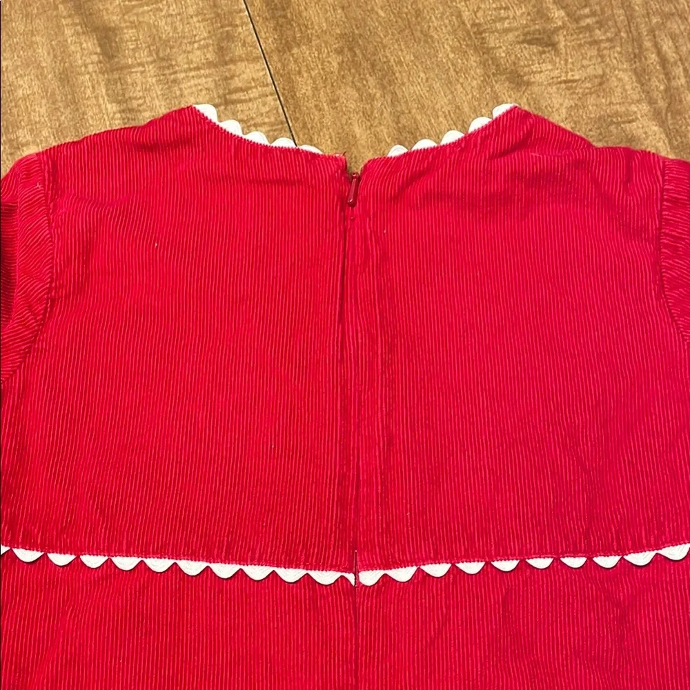 Hanna Andersson Red Corduroy Dress with Lace Trim - Picture 9 of 13